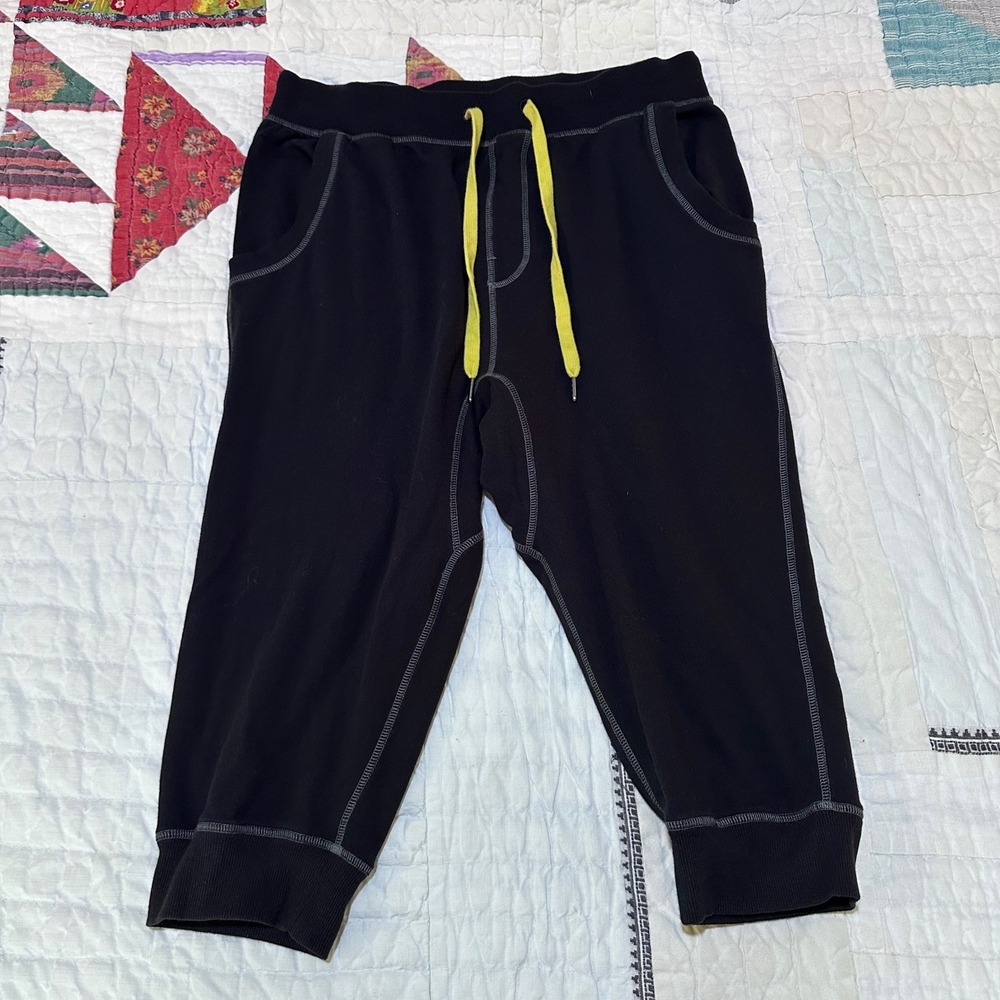 Evolve Cropped Jogger Sweatpants Black Contrast Stitch Men Large